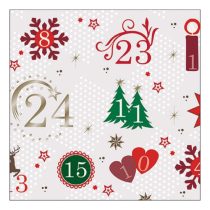   AMB.33316615 Advent Calendar papírszalvéta 33x33cm, 20db-os