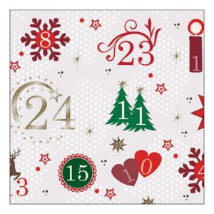 AMB.33316615 Advent Calendar papírszalvéta 33x33cm, 20db-os