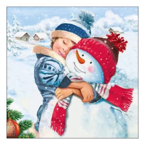 AMB.33316485 Sweet Snowman papírszalvéta 33x33cm, 20db-os