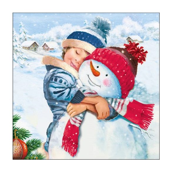 AMB.33316485 Sweet Snowman papírszalvéta 33x33cm, 20db-os