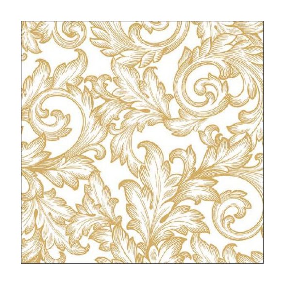 AMB.13316820 Baroque Gold/White papírszalvéta 33x33cm, 20db-os