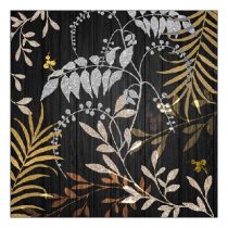   AMB.13316975 Luxury Leaves Black papírszalvéta 33x33cm, 20db-os
