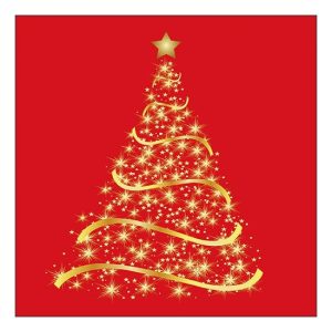 AMB.33314772 Shining Tree red papírszalvéta 33x33cm, 20db-os