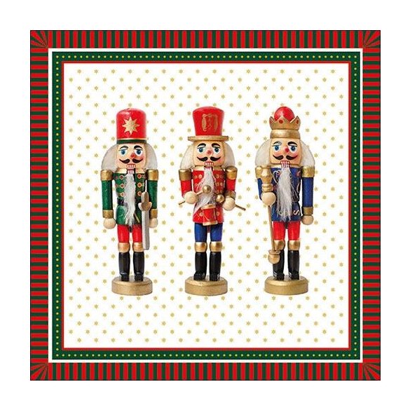 AMB.33314780 Three Nutcrackers papírszalvéta 33x33cm, 20db-os