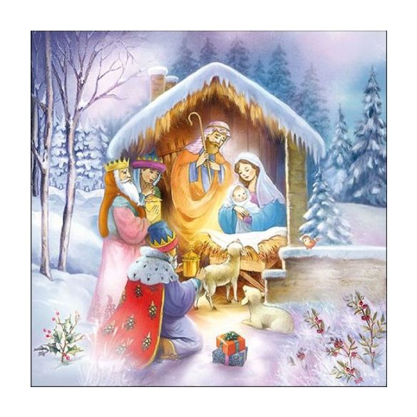 AMB.33315315 Nativity papírszalvéta 33x33cm, 20db-os