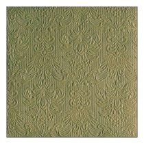   AMB.14015855 Elegance Green Leaf dombornyomott papírszalvéta 40x40cm, 15db-os