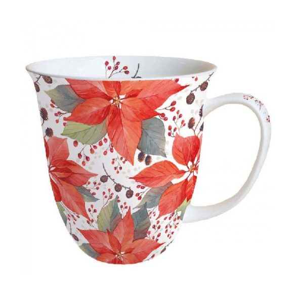 AMB.38416490 Poinsettia And Berries porcelánbögre 0,4L