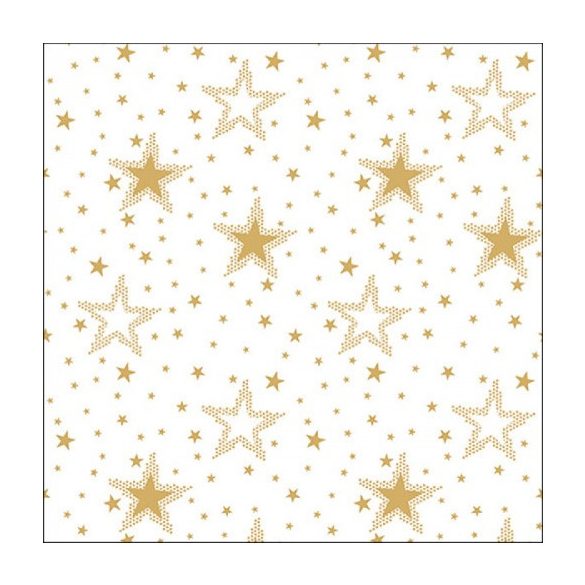 AMB.33316735 Night sky gold/white papírszalvéta 33x33cm, 20db-os