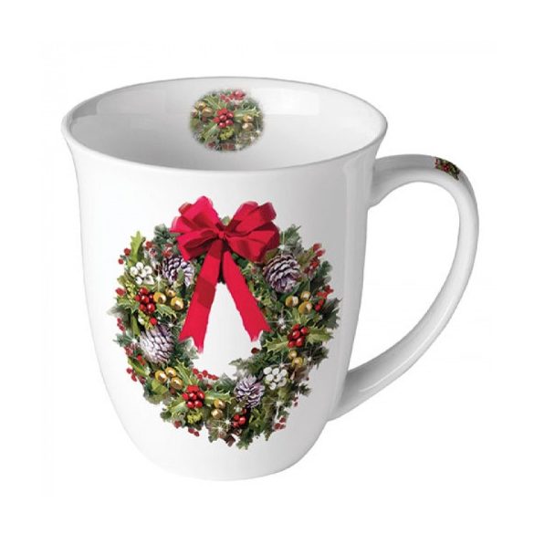 AMB.38416550 Bow On Wreath porcelánbögre 0,4L