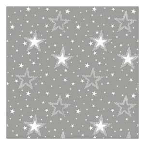 AMB.33316731 Night sky white/silver papírszalvéta 33x33cm, 20db-os