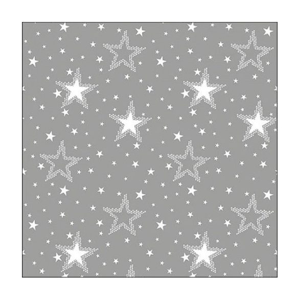 AMB.33316731 Night sky white/silver papírszalvéta 33x33cm, 20db-os