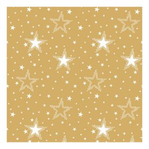 AMB.33316730 Night sky white/gold papírszalvéta 33x33cm, 20db-os