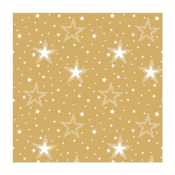 AMB.33316730 Night sky white/gold papírszalvéta 33x33cm, 20db-os