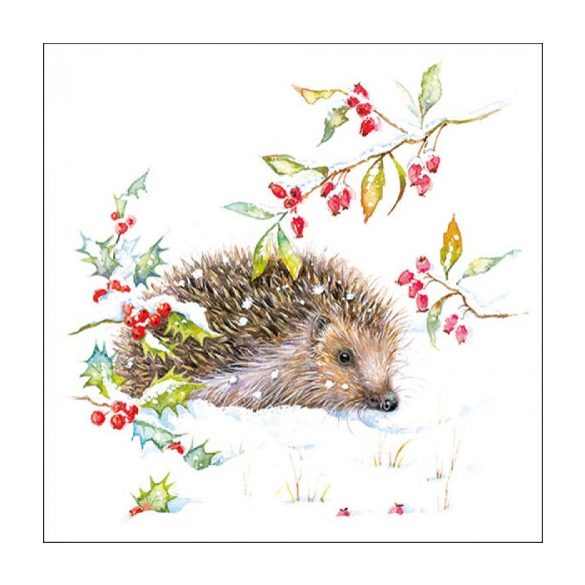 AMB.33316595 Hedgehog In Winter papírszalvéta 33x33cm, 20db-os