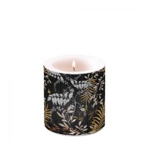   AMB.19216975 Luxury Leaves Black átvilágítós gyertya 8x7,5cm