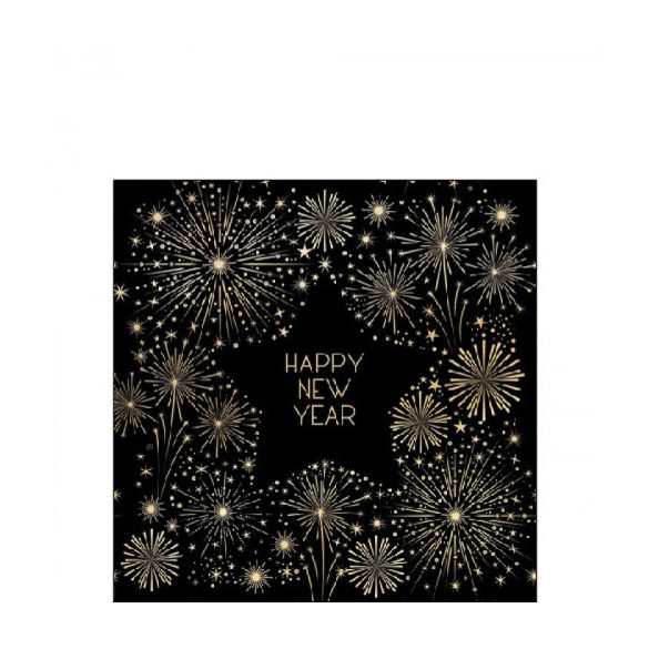 AMB.32516515 Golden New Year papírszalvéta 25x25cm, 20db-os