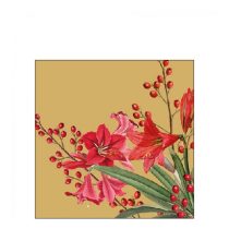   AMB.32516606 Christmas Bouquet Gold papírszalvéta 25x25cm, 20db-os