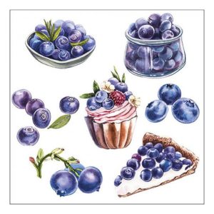 AMB.13317300 Blueberries papírszalvéta 33x33cm, 20db-os