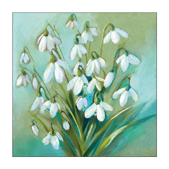 AMB.13317000 Snowdrops in Winter papírszalvéta 33x33cm, 20db-os