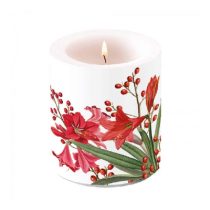   AMB.39316605 Christmas Bouquet White átvilágítós gyertya 10x10cm