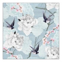   AMB.13317315 Oriental Flowers Blue papírszalvéta 33x33cm,20db-os