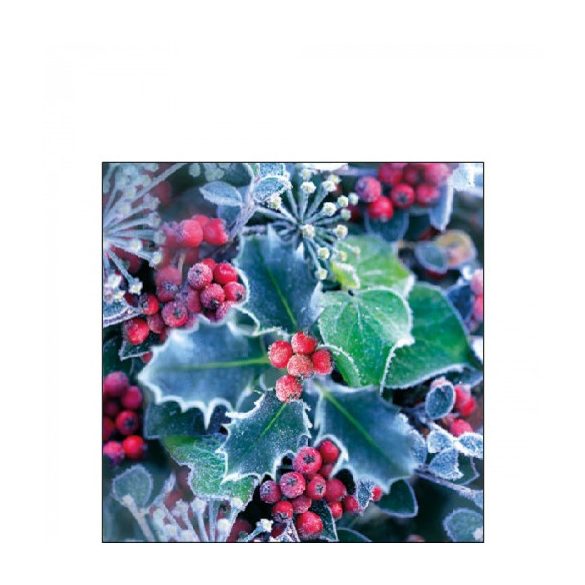 AMB.32516965 Frozen Holly papírszalvéta 25x25cm, 20db-os