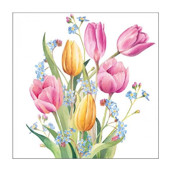 AMB.13317030 Tulips Bouquet papírszalvéta 33x33cm, 20db-os