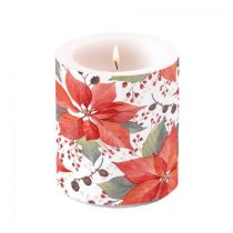   AMB.39316490 Poinsettia And Berries átvilágítós gyertya 10x10cm