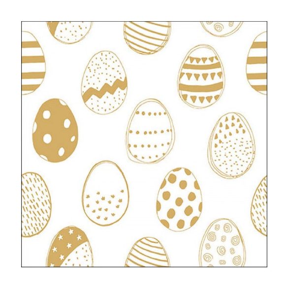 AMB.23317130 Easter Eggs All Over Gold papírszalvéta 33x33cm,20db-os