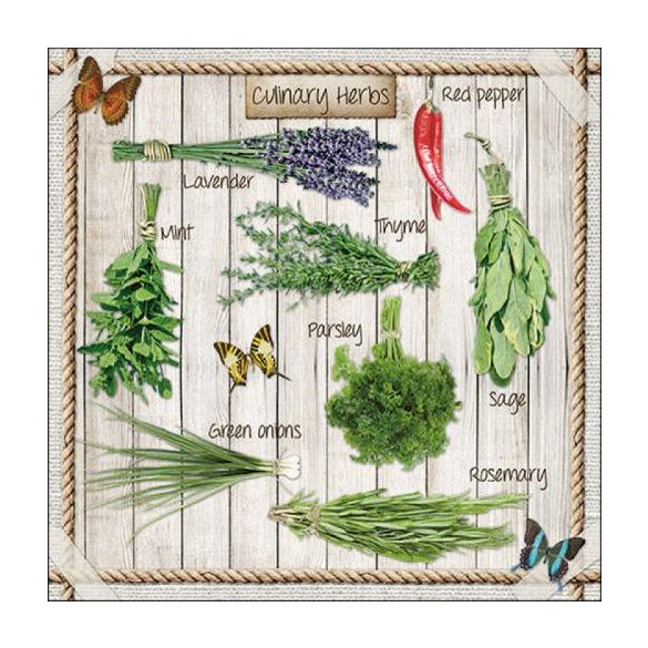 AMB.13317265 Kitchen Herbs papírszalvéta 33x33cm, 20db-os