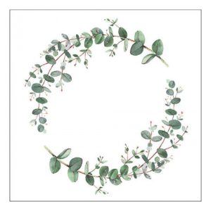 AMB.13317160 Eucalyptus Branch White papírszalvéta 33x33cm, 20db-os