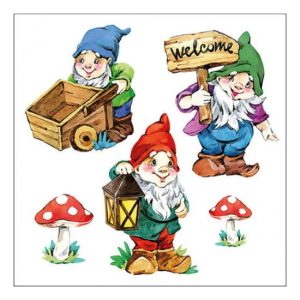 AMB.13317200 Garden Gnomes papírszalvéta 33x33cm, 20db-os