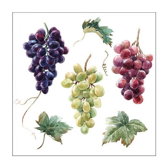 AMB.13317240 Wine grapes papírszalvéta 33x33cm, 20db-os