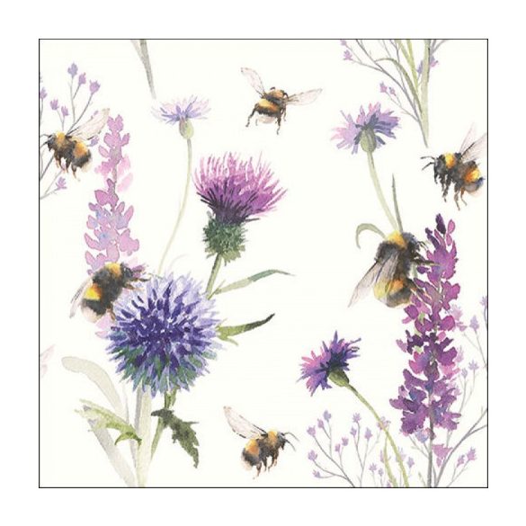 AMB.13317500 Bumblebees in the Meadow papírszalvéta 33x33cm, 20db-os