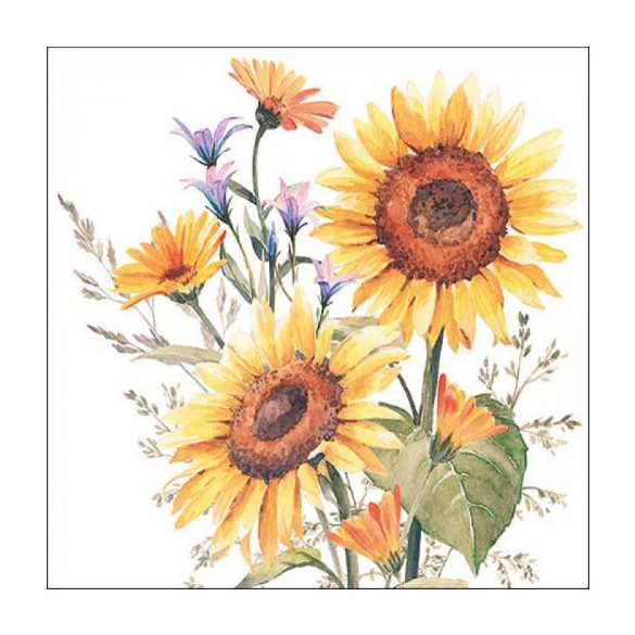 AMB.13317440 Sunflowers papírszalvéta 33x33cm, 20db-os