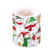 AMB.39316570 Snowman Party átvilágítós gyertya 10x10cm