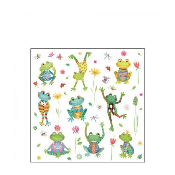 AMB.12517195 Happy Frogs papírszalvéta 25x25cm,20db-os