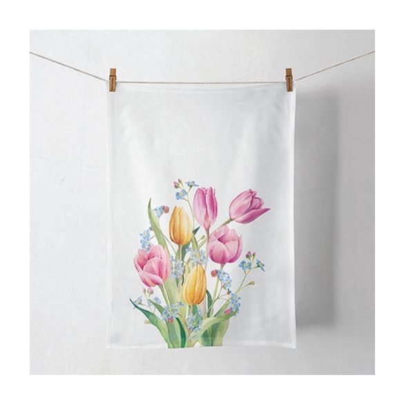 AMB.17817030 Tulips Bouquet konyharuha 50x70cm,100% pamut