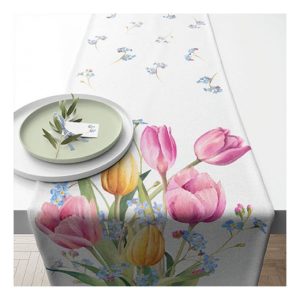 AMB.16617030 Tulips Bouquet asztali futó 40x150cm, 100% pamut