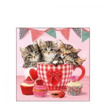   AMB.12517535 Cats In Tea Cups papírszalvéta 25x25cm,20db-os