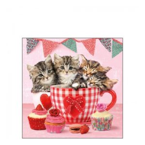 AMB.12517535 Cats In Tea Cups papírszalvéta 25x25cm,20db-os