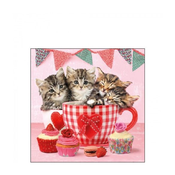 AMB.12517535 Cats In Tea Cups papírszalvéta 25x25cm,20db-os