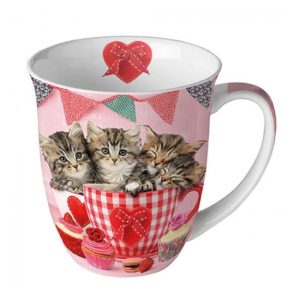 AMB.18417535 Cats in Tea Cups porcelánbögre 0,4l