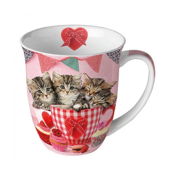 AMB.18417535 Cats in Tea Cups porcelánbögre 0,4l