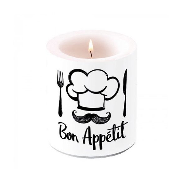 AMB.19317205 Chef White átvilágítós gyertya 10x10cm