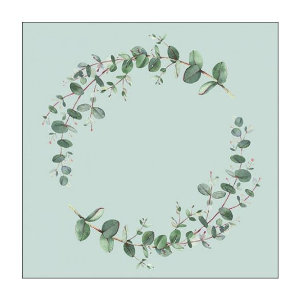 AMB.13317161 Eucalyptus Branch Green papírszalvéta 33x33cm, 20db-os