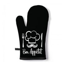   AMB.16417207 Chef Black edényfogó kesztyű 18x30cm, 100% pamut