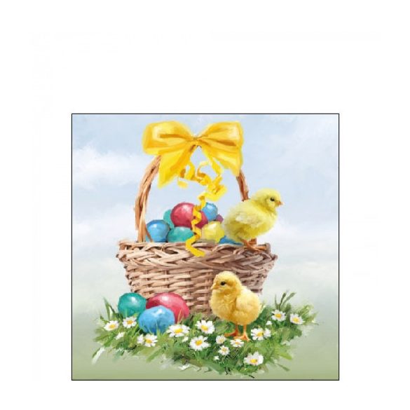 AMB.22517120 Easter Basket papírszalvéta 25x25cm, 20db-os