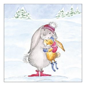 AMB.33317845 Snow rabbits papírszalvéta 33x33cm, 20db-os