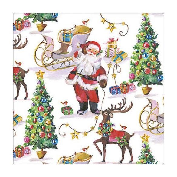 AMB.33317850 Laughing santa papírszalvéta 33x33cm, 20db-os